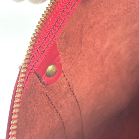 LOUIS VUITTON Red Leather Keepall 50 Boston Bag - Picture 16 of 16
